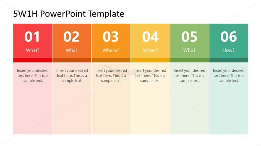 Customizable 5W1H PPT Presentation Template 