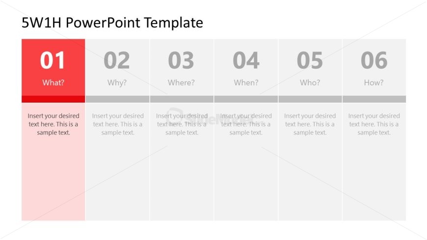 What Question Slide for 5W1H PPT Template