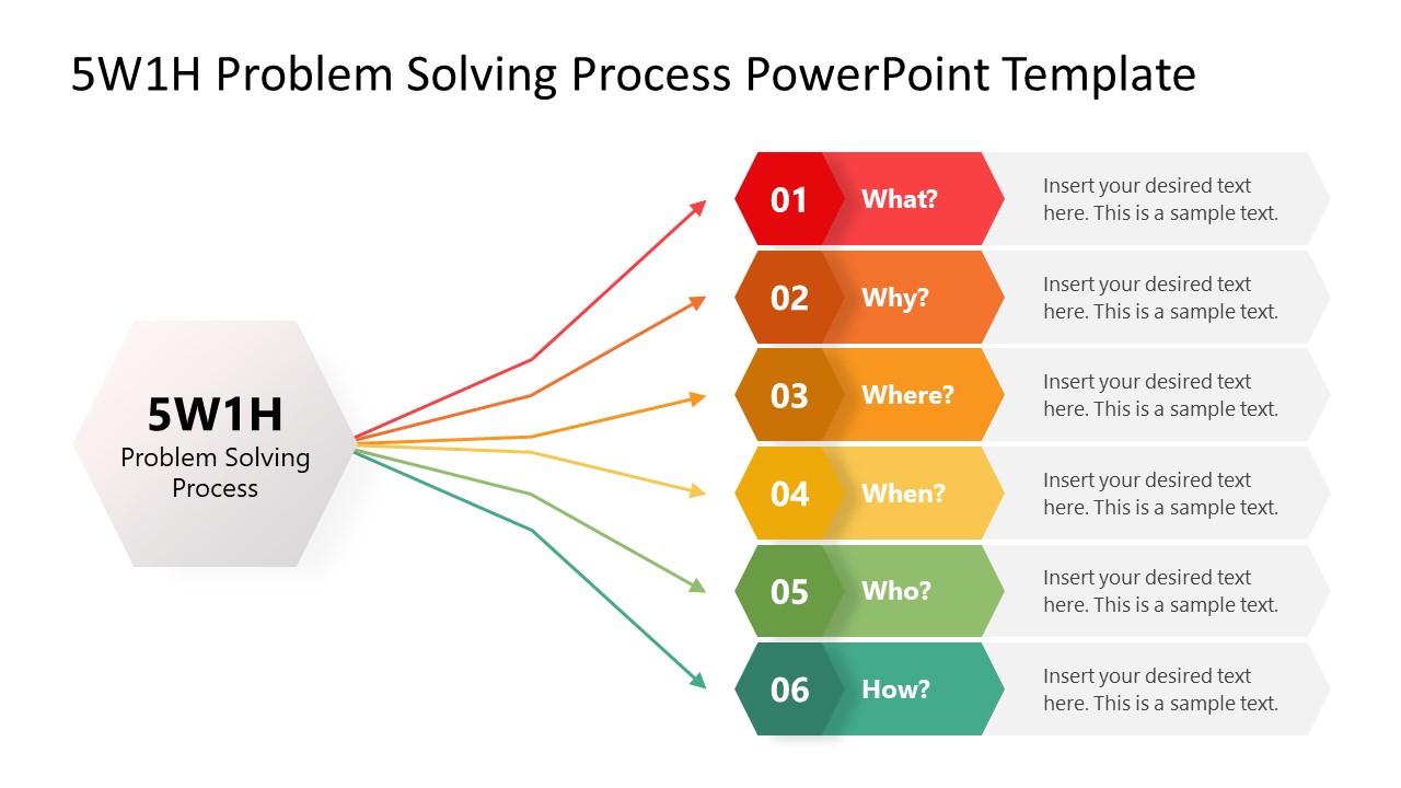 5W1H Problem Solving PowerPoint Template & Presentation Slide