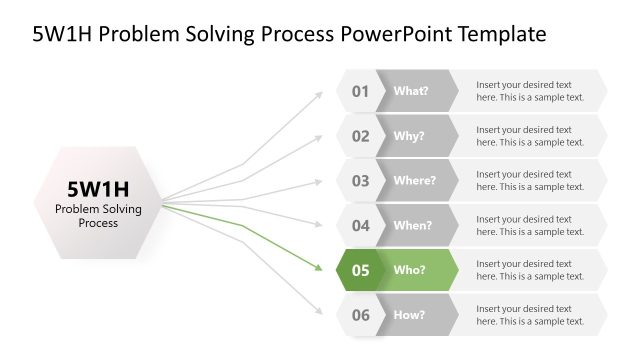 PowerPoint Template for 5W1H Problem Solving Presentation