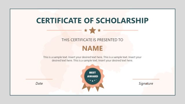 Scholarship Certificate Presentation Template