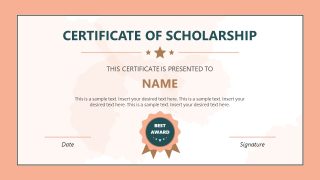 Scholarship Certificate PPT Slide 