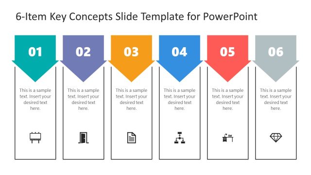 Customizable 6-Item Key Concepts Slide Template