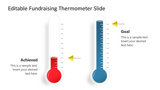 Editable Fundraising Thermometer Template for PowerPoint