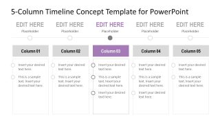 5-Column Timeline Concept Presentation Slide