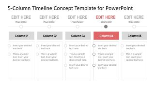 5-Column Timeline Concept PowerPoint Presentation Slide