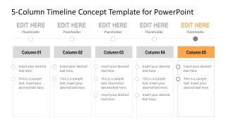 5-Column Timeline Concept Template for PPT Presentation