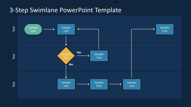 Editable Swimlane Diagram Slide with Dark Background