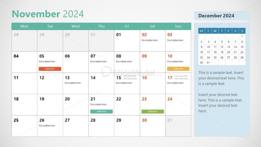2024 Calendar Template for PowerPoint