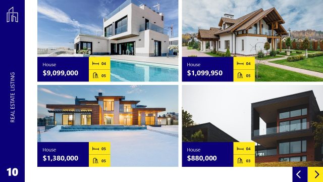 Real Estate Listings Presentation Slide Template