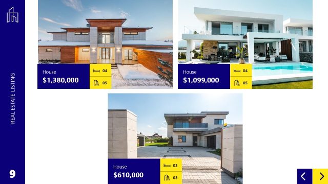 Real Estate Listings Slide with Images