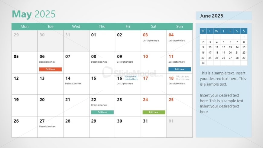 2025 Calendar PowerPoint Template 