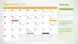 2025 Calendar Template for PowerPoint 