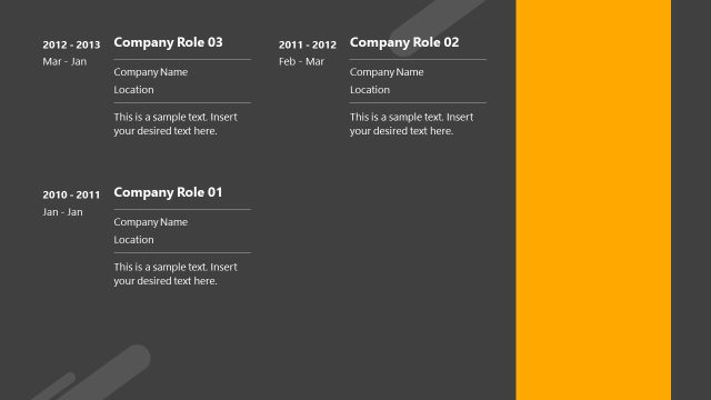 Customizable Work Experience Slide – Resume PPT Template