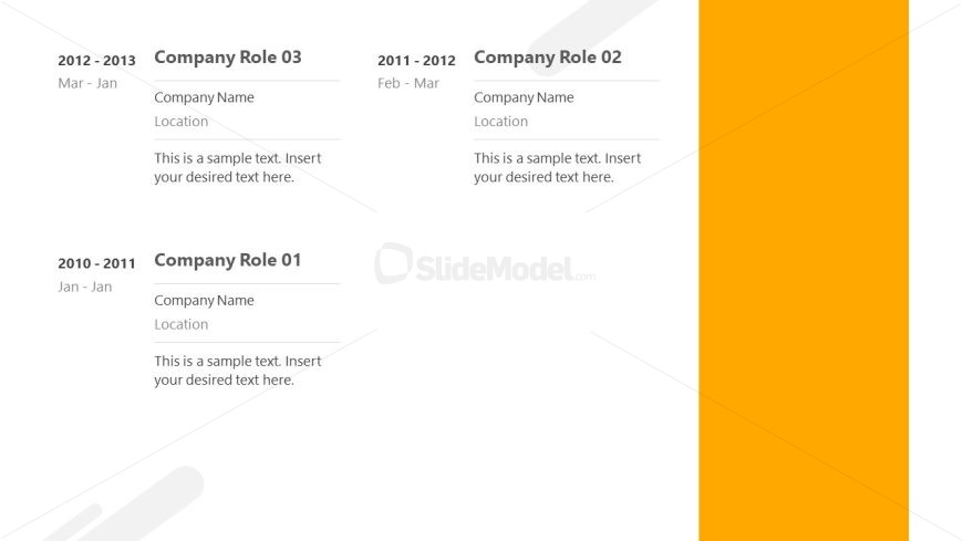 PPT Presentation Template for Chronological Resume