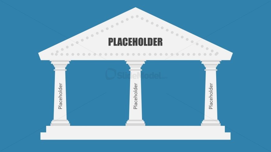 PPT 3-Step Greek Pillar Editable Diagram for Presentation
