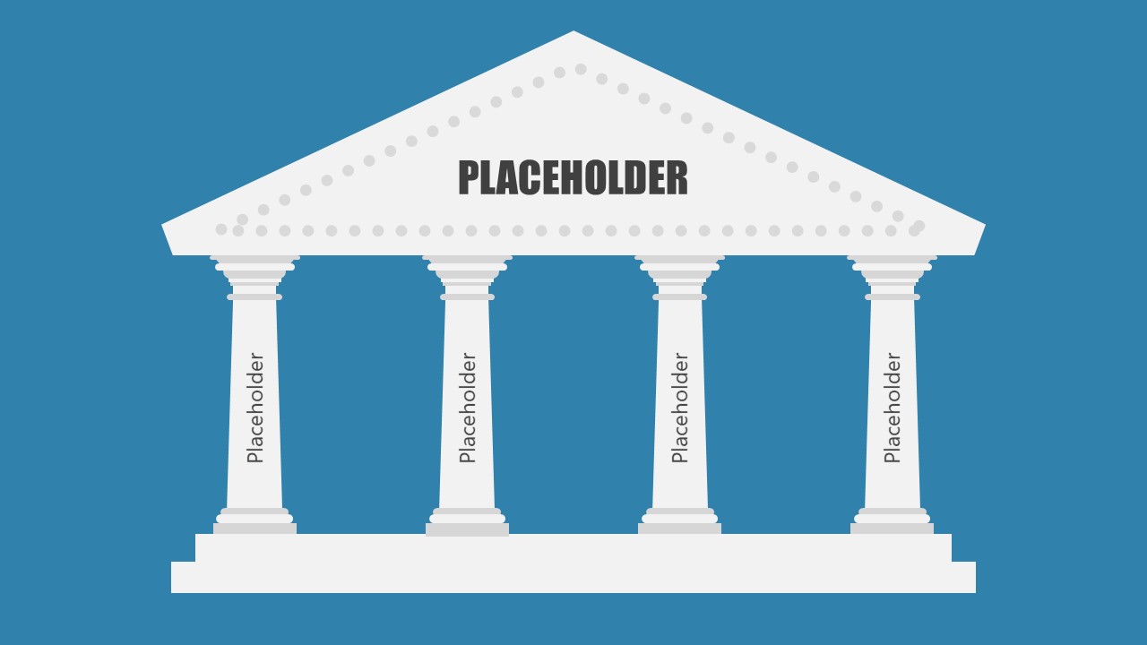 4-Step Pillar Diagram PPT Presentation Template