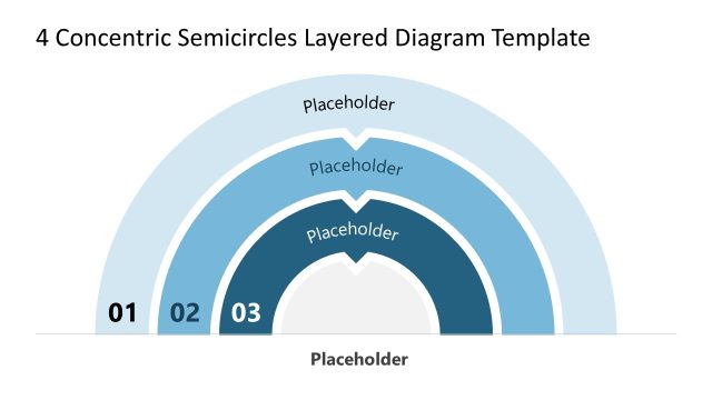 4 Concentric Semicircles Layered Diagram PPT Template