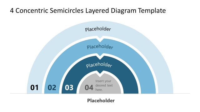 4 Concentric Semicircles Layered Diagram PowerPoint Slide