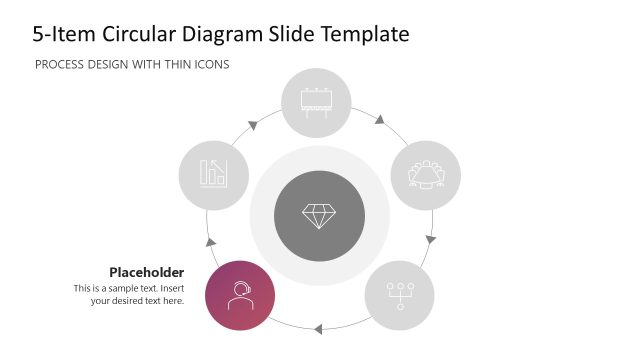 Customizable 5-Item Process Diagram Template for PowerPoint