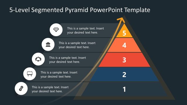 Editable 5-Level Segmented Pyramid Presentation Template