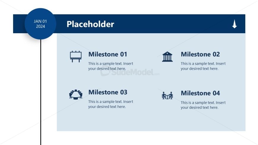 Presentation Template for Vertical Product Development Timeline