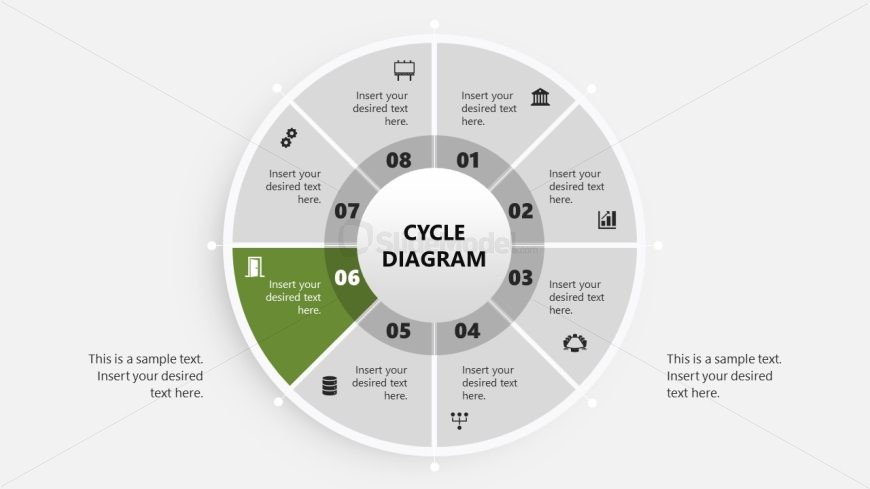 Engaging Step 6 Slide - 8 Items Circular Diagram