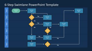 6-Step Swimlane PresentationTemplate