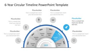 6-Year Circular Timeline Diagram Slide 