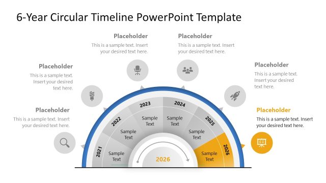6-Year Circular Timeline Template for Presentation