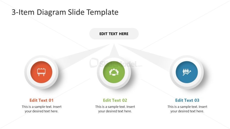 PPT Template for 3-Item Diagram Presentation