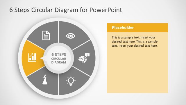 Editable 6-Step Circular Diagram Presentation Slide