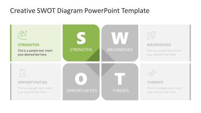 Creative SWOT Diagram Presentation Template
