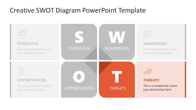 Threats Slide – SWOT Diagram Template