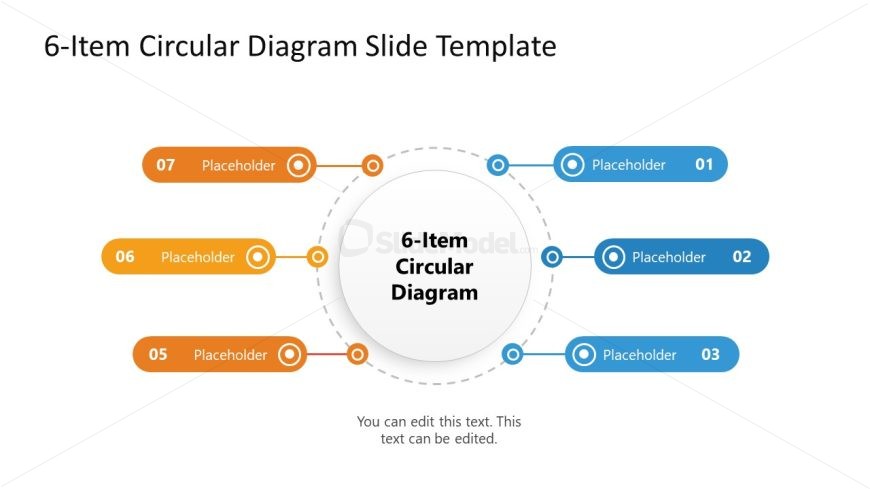 Customizable 6-Item Circular Labels Diagram Template for PowerPoint