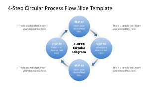 Customizable 4-Item Circular Process Flow with Arrows Presentation Template