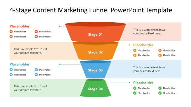 4-Stage Content Marketing Funnel Template for Presentation