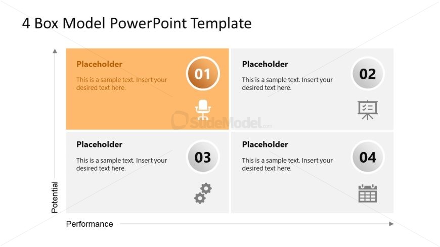 PowerPoint Template for 4-Box Model Presentation