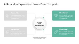 PPT 4-Item Idea Exploration Diagram Slide Template