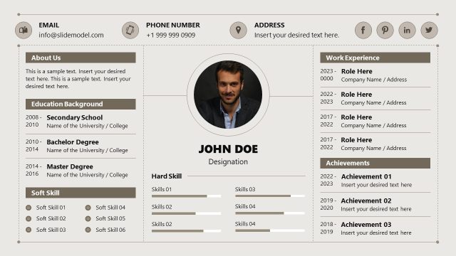 One-page Personal Resume PowerPoint Template