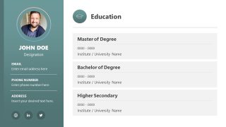 Formal Resume Template Slide