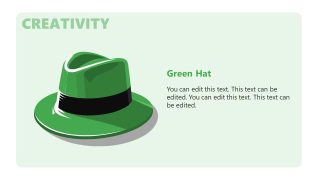 Editable Six Thinking Hats Slide Template - Green Hat Slide