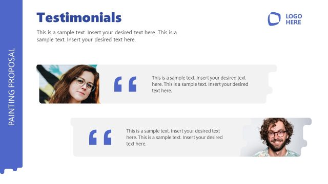 Slide for Testimonials – Painting Proposal Template