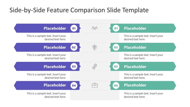 Side-by-Side Feature Comparison Slide PowerPoint Template