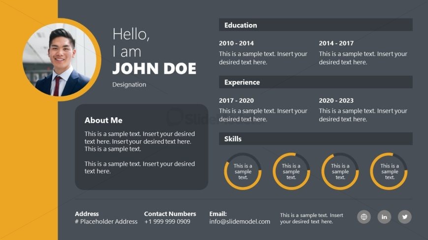 Customizable One Slide Resume Slide Template