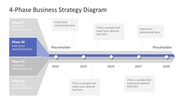 4-Phase Business Strategy Diagram Template for Presentation