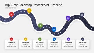 Top View Roadmap PowerPoint Timeline Slide 