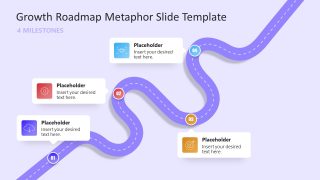 Four Milestones Slide for Growth Roadmap Metaphor Slide