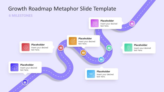 Editable Six Milestone Slide – Growth Metaphor Roadmap Template