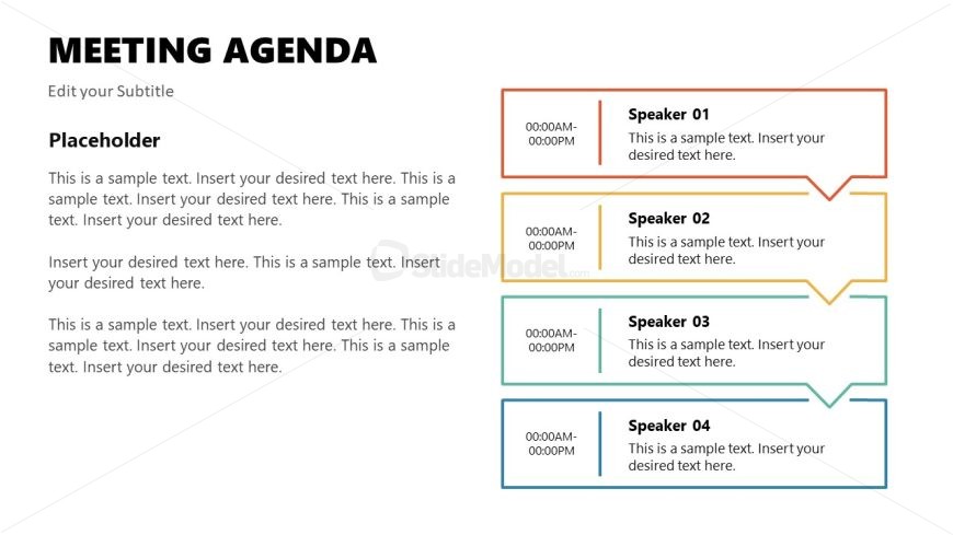 Colorful Horizontal Text Box Diagram Slide 